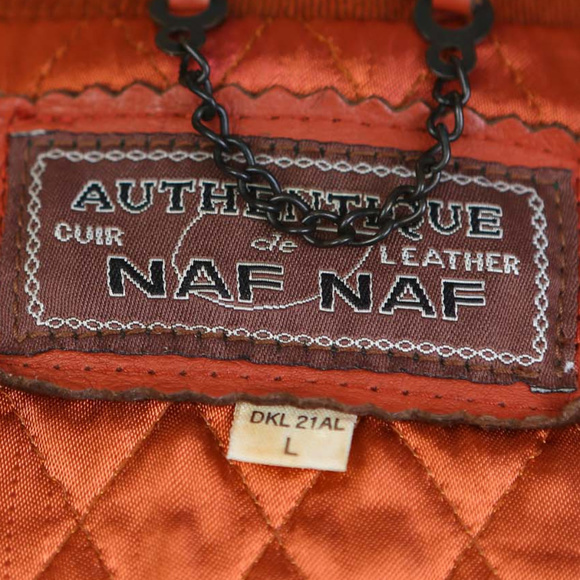 NAF NAF France Men's Leather Jacket VTG L RARE - Picture 5 of 8